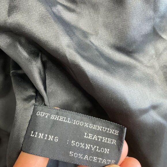 Vintage Pelle Women's M Genuine Leather Long Black Coat - Picture 6 of 11